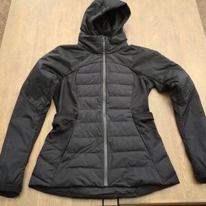 Lululemon Black Outdoor Jacket With Removable Hoodie